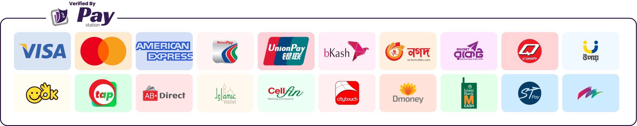 bKash, Nagad, Rocket, Visa, Mastercard, UnionPay দিয়ে নিরাপদ পেমেন্ট